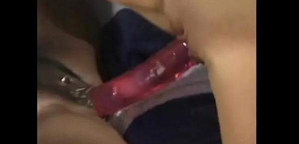  Erotic lesbian babes suck dildos before fucking their pussies with it